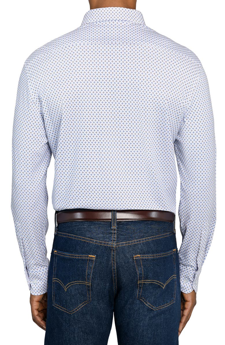 Brooklyn Brigade Diamond Print Knit Long Sleeve Basic, Alternate, color, White/Blue