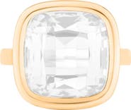 GOSHWARA Manhattan Cushion Cut Blue Topaz Cocktail Ring