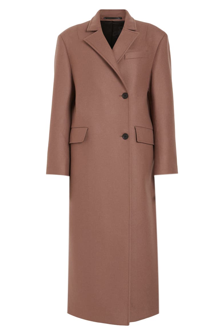 James Wool Blend Longline Coat, Alternate, color, CHESTNUT BROWN