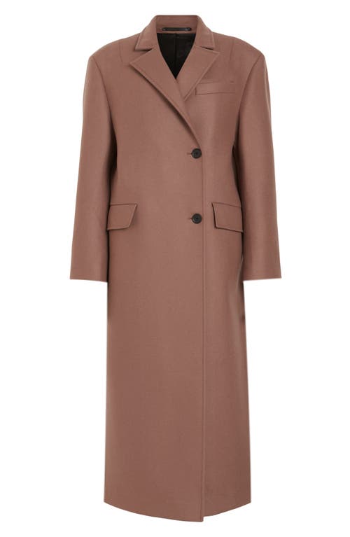 Allsaints James Wool Blend Longline Coat In Brown