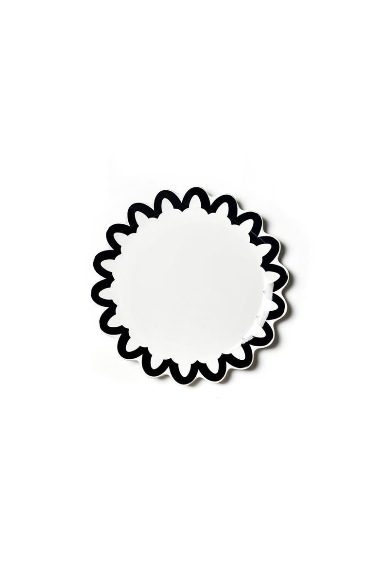 Black Arabesque Trim Scallop Edge Platter, Main, color, Black