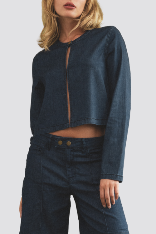 Tt Studios Emily Long Sleeve Top In Blue