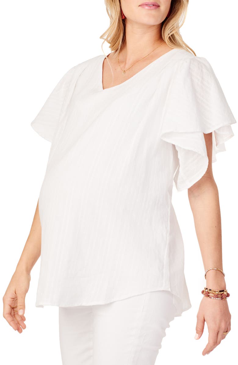 Ingrid & Isabel<sup>®</sup> Flutter Sleeve Maternity Top, Alternate, color, 
