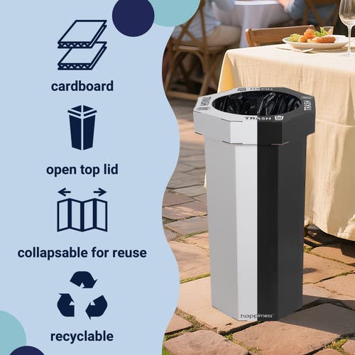 Happimess Fleur 25-gallon Classic Disposable Corrugated Cardboard Event Trash Can And Recycling Bin In Multi