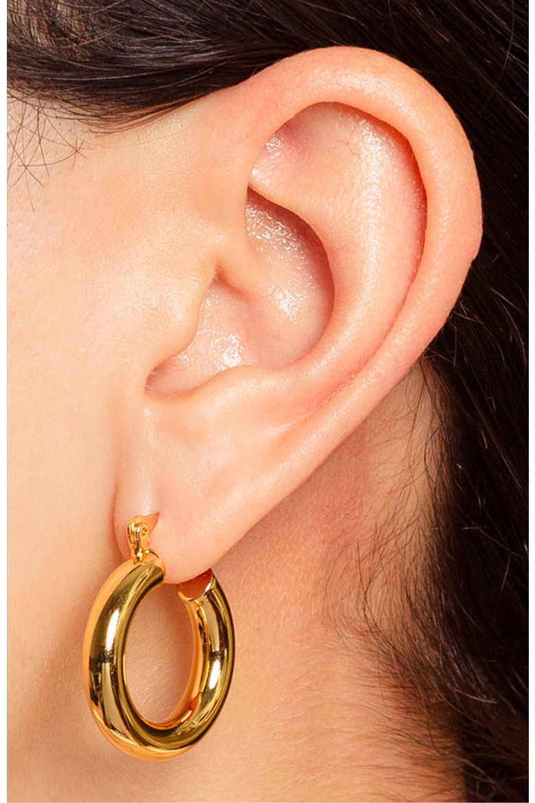 Chunky Bear Hoop Earrings, Alternate, color, Gold
