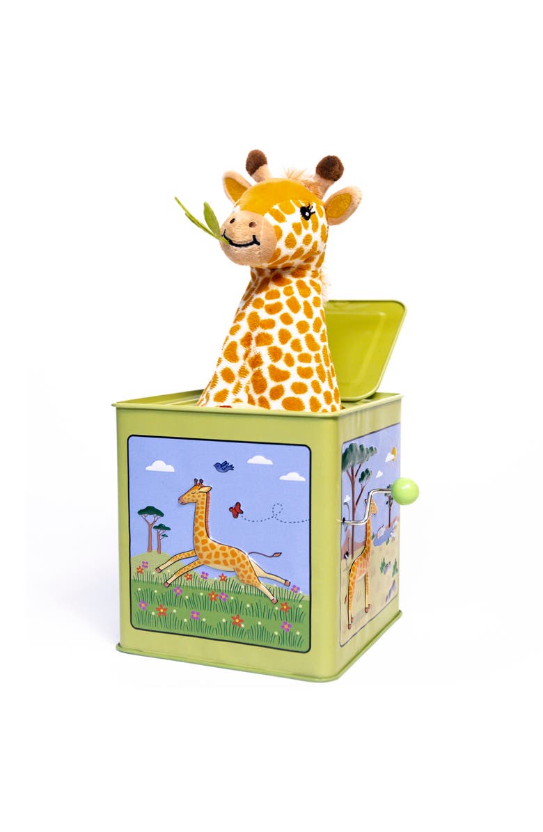 Jack Rabbit Creations Vintage Tin Toy Giraffe Jack In The Box, Alternate, color, Multicolored