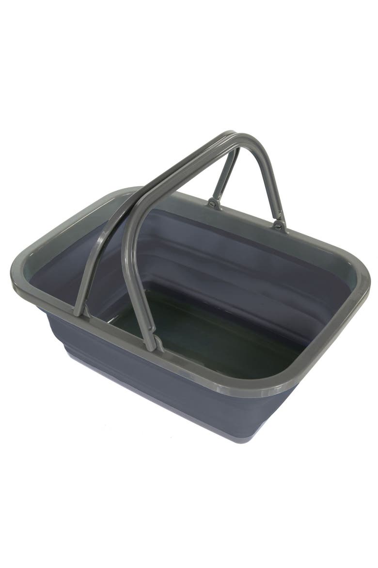 2gal Folding Wash Basin, Main, color, Ebony Grey