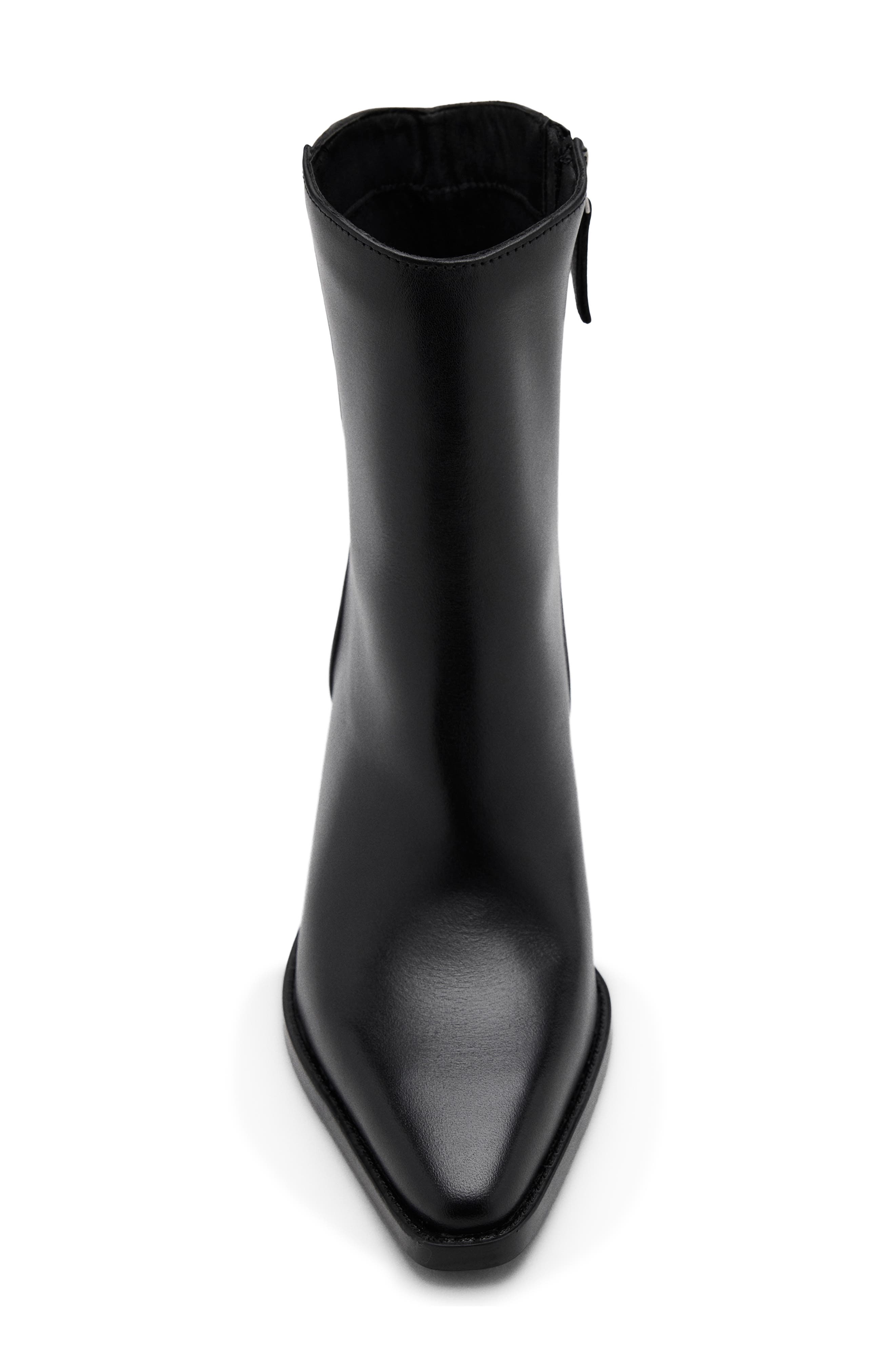 Dia Leather Bootie, Alternate, color, BLACK