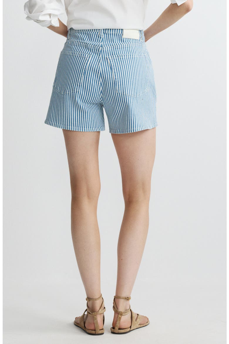 Taylor Drawstring High Waist Relaxed Denim Shorts, Alternate, color, NEW STRIPE