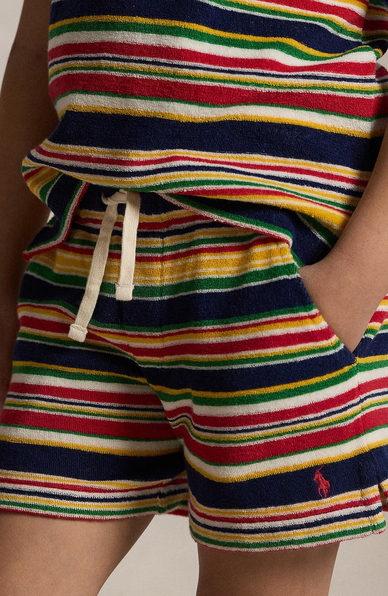 Polo Ralph Lauren Kids' Stripe Cotton Terry Shorts, Alternate, color, 