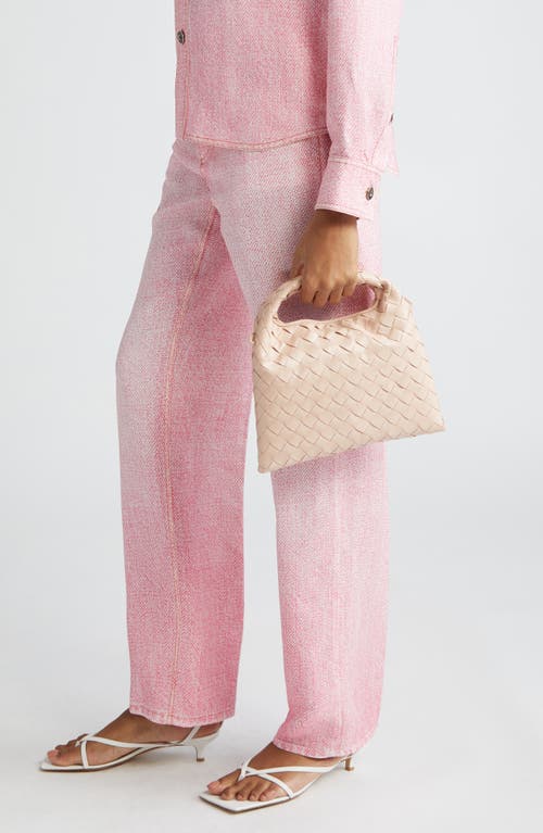 Bottega Veneta Mini Hop Intrecciato Leather Hobo Bag In Pink