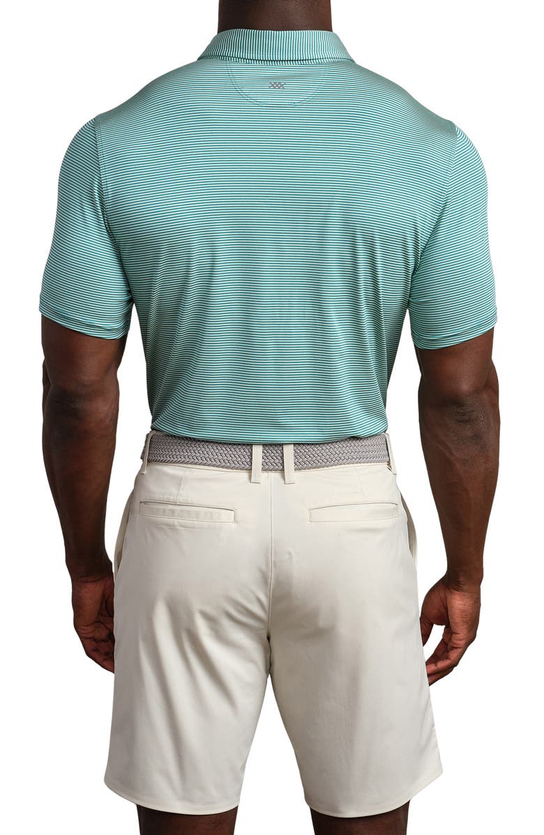 Rhone Drive Time Performance Polo, Alternate, color, Cool Mint/ Ash Blue Stripe