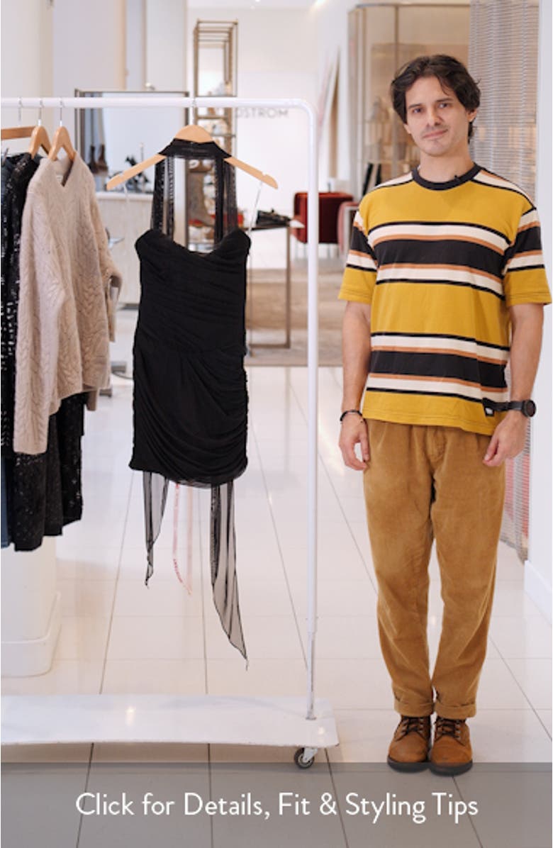 Mariella Strapless Mesh Dress with Removable Scarf, sales video thumbnail