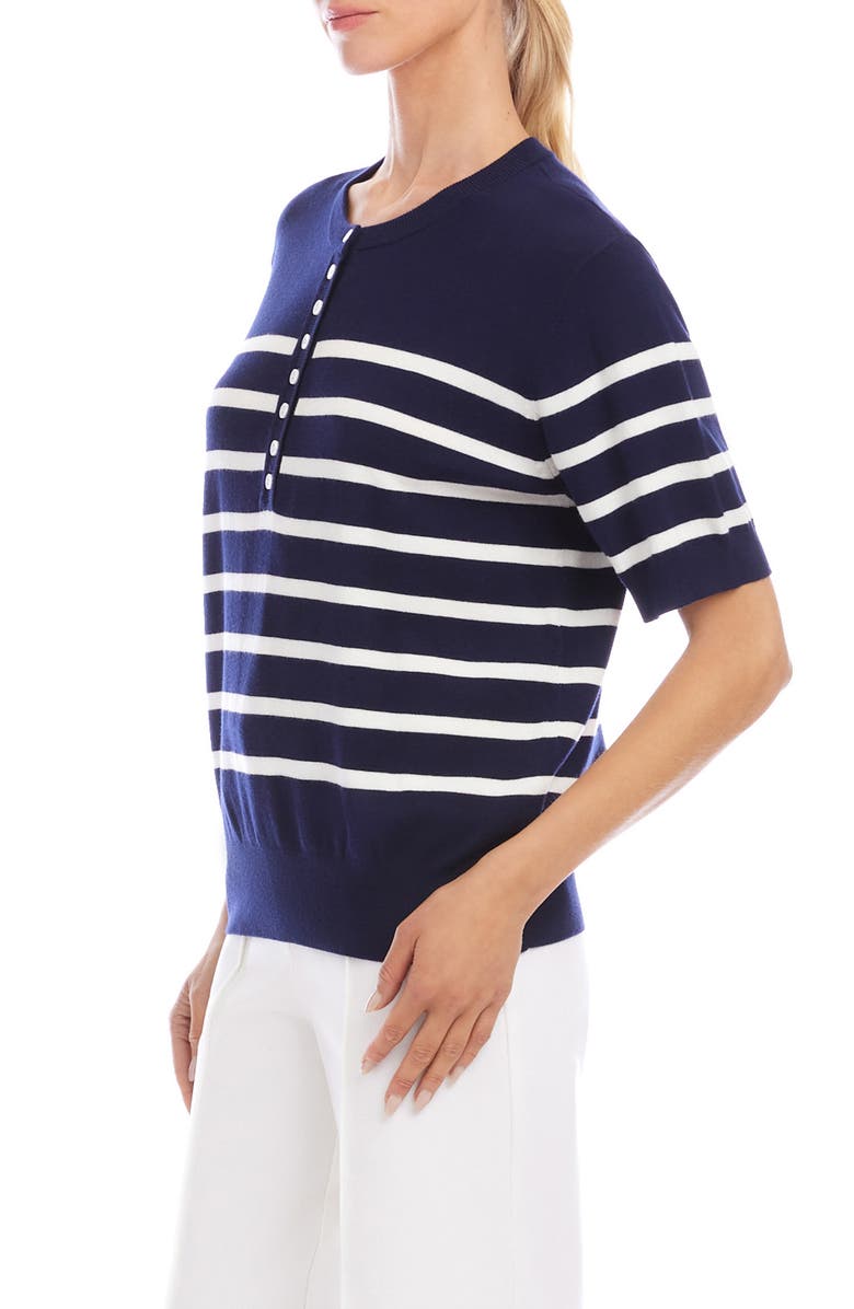 Karen Kane Stripe Henley Sweater, Alternate, color,