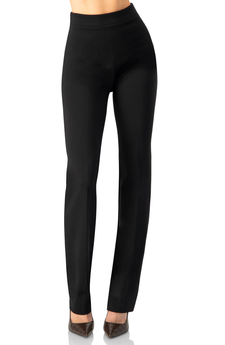 IVONNE Straight Plain Trousers, Main, color, Black