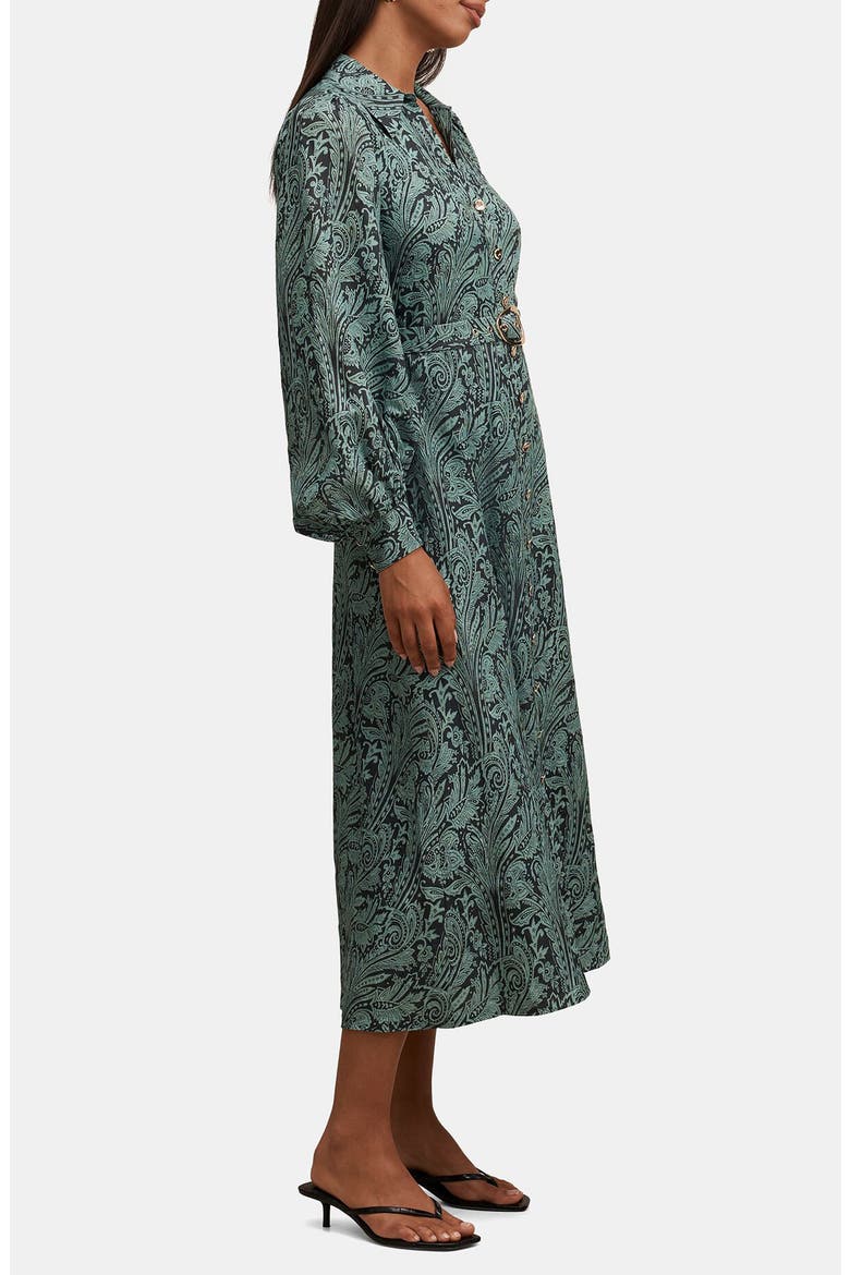 Hazel Long Sleeve Floral Print Midi Shirtdress, Alternate, color, NAMI PAISLEY