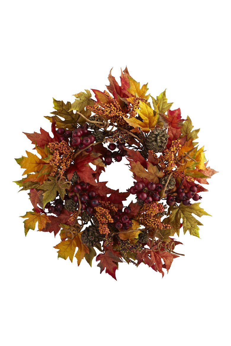 Maple & Berry Wreath, Main, color, ORANGE