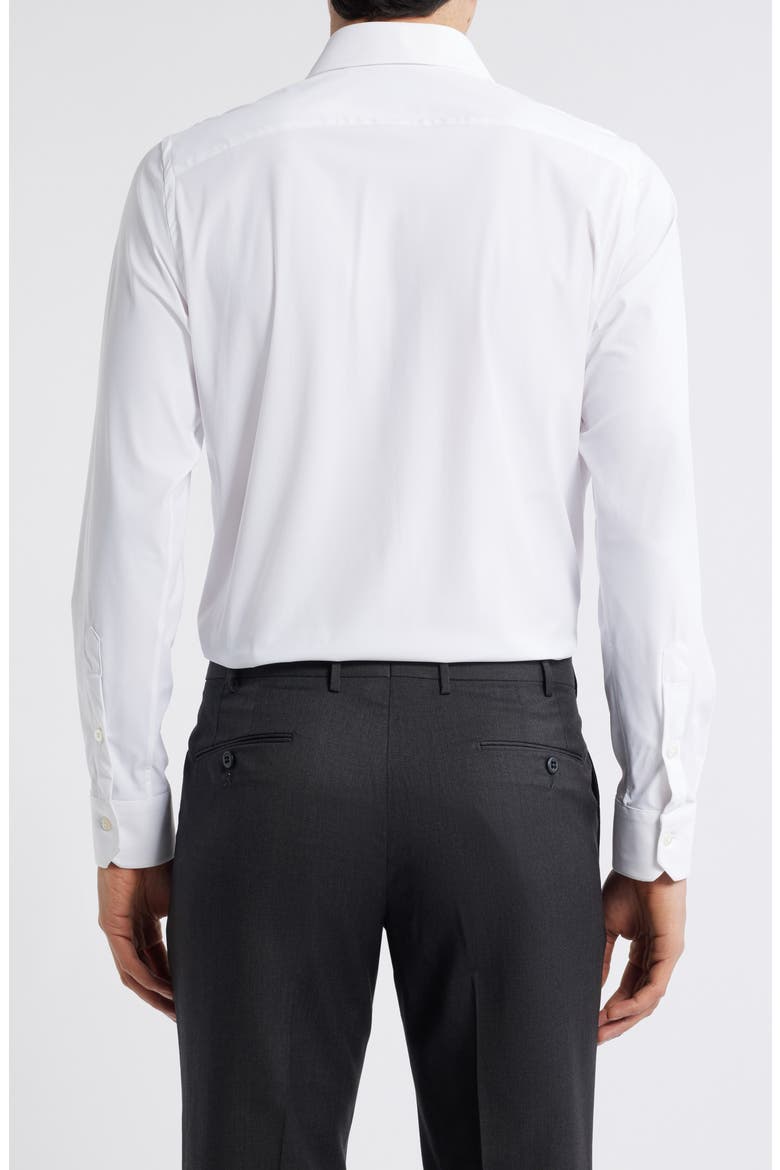 Piccadilly Solid Knit Nylon Blend Dress Shirt, Alternate, color, WHITE