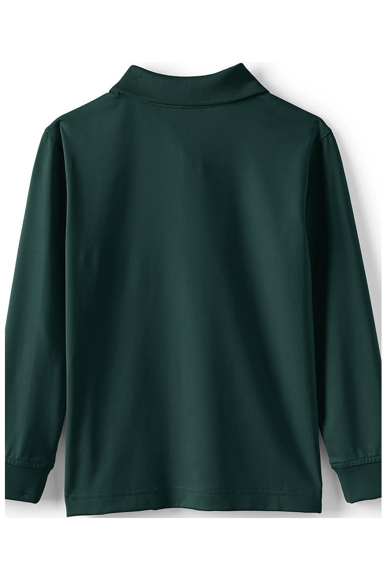 School Uniform Kids Long Sleeve Rapid Dry Polo Shirt, Alternate, color, Evergreen