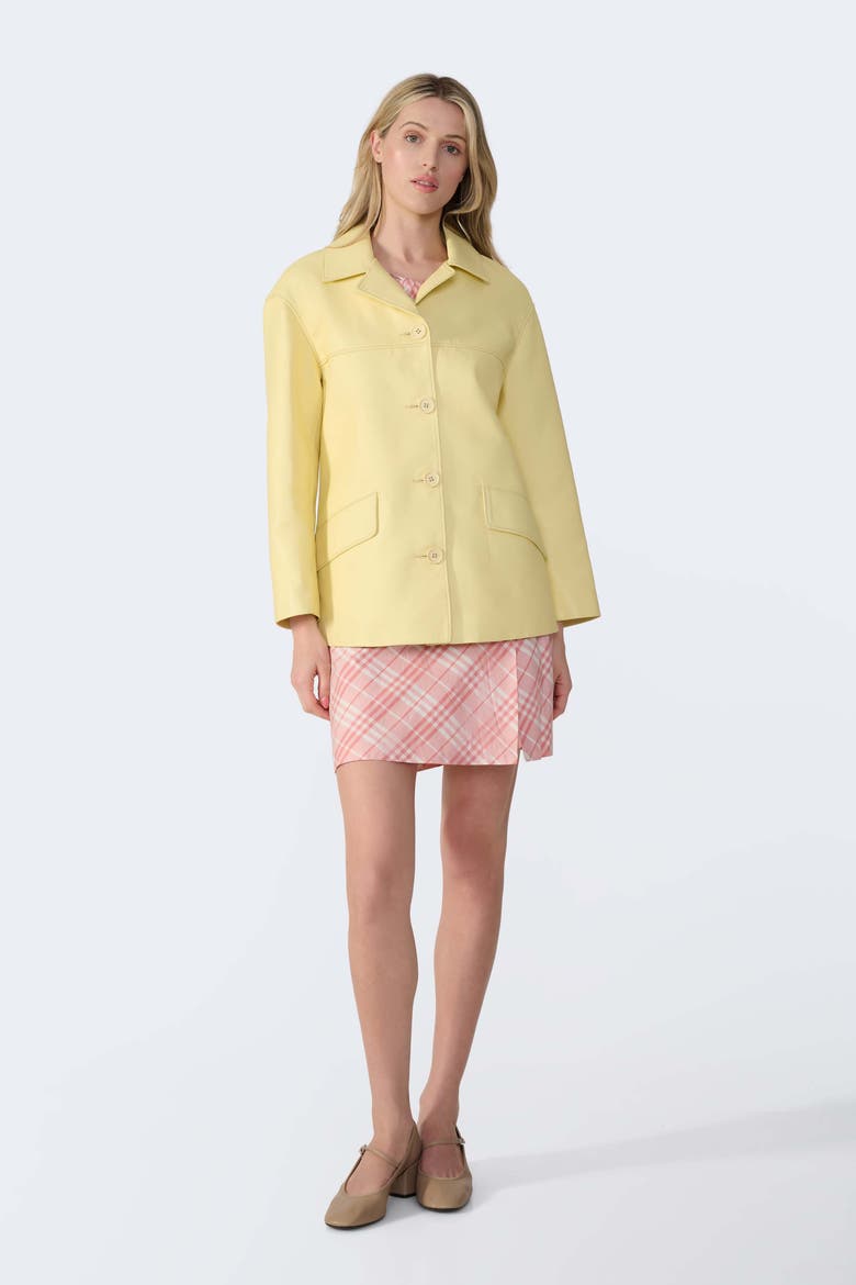 Colette Leather Jacket, Alternate, color, Butter Yellow