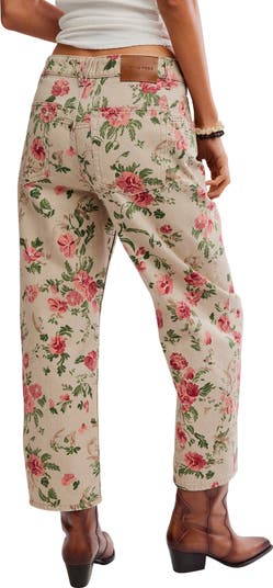 Deep Trance Floral Wide Leg Ankle Jeans
