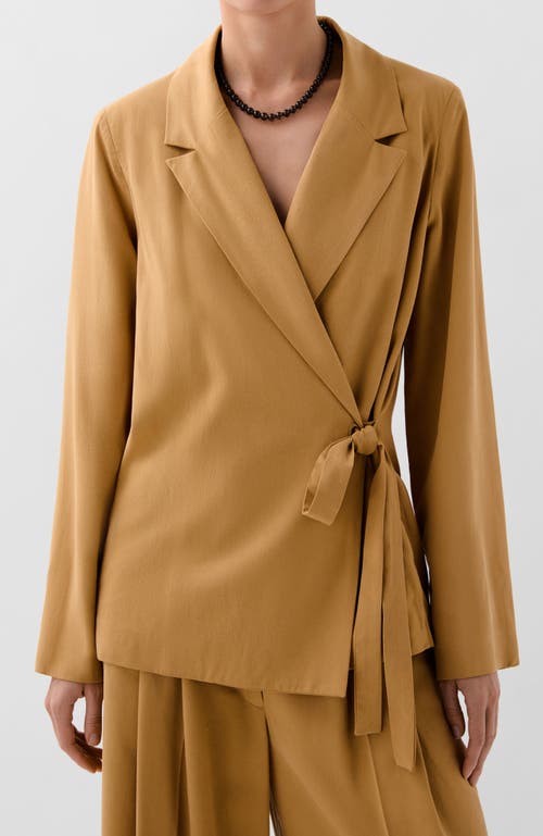 Scalpers Tencel Belt Blazer In Brown