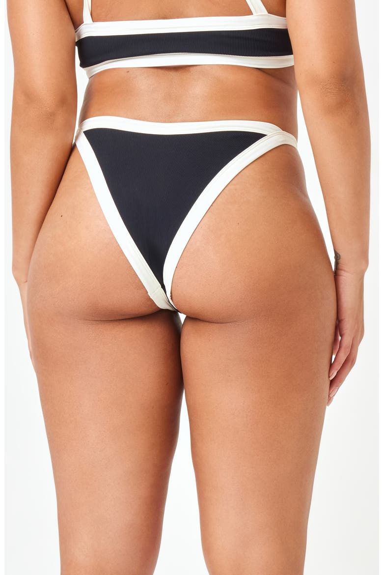 Mackenzie Bitsy Bikini Bottoms, Alternate, color, BLACK/ CREAM
