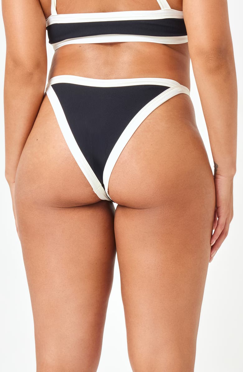 LSPACE Mackenzie Bitsy Bikini Bottoms, Alternate, color, Black/ Cream