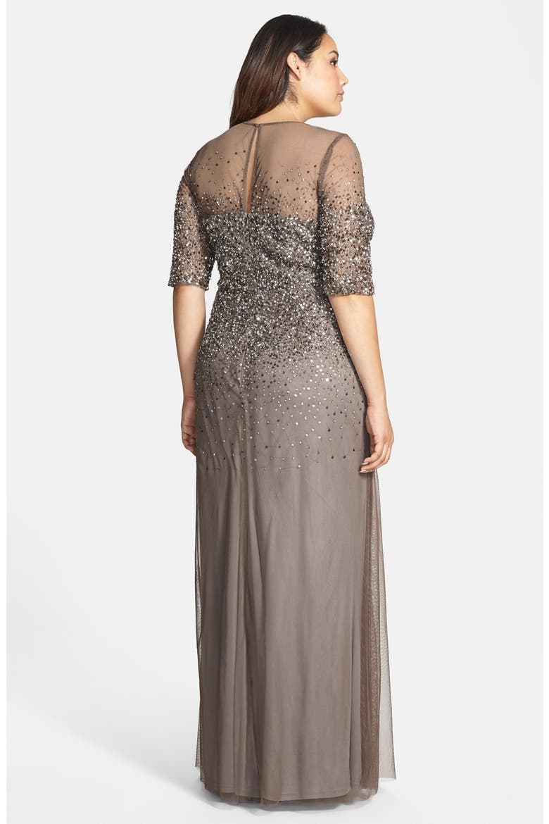 Beaded Illusion Gown, Alternate, color, LEAD