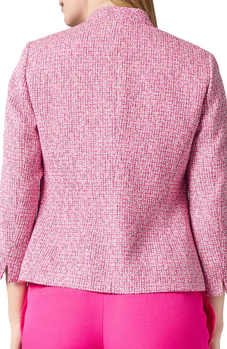 KASPER Four Pocket Collarless Tweed Blazer, Alternate, color, 