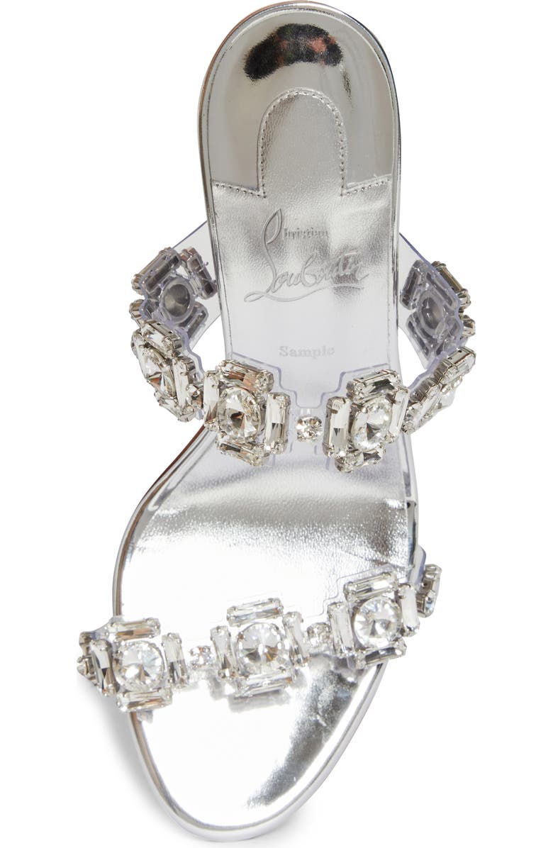 Christian Louboutin Just Jewel Crystal Embellished Stiletto Sandal, Alternate, color, Crystal/ Silver