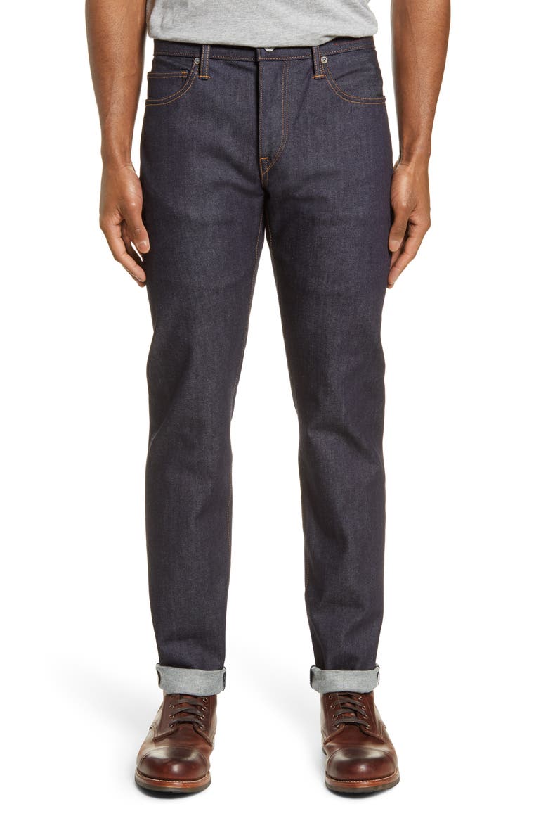 The Pen Slim 10.5-Ounce Selvedge Jeans, Main, color, INDIGO RAW