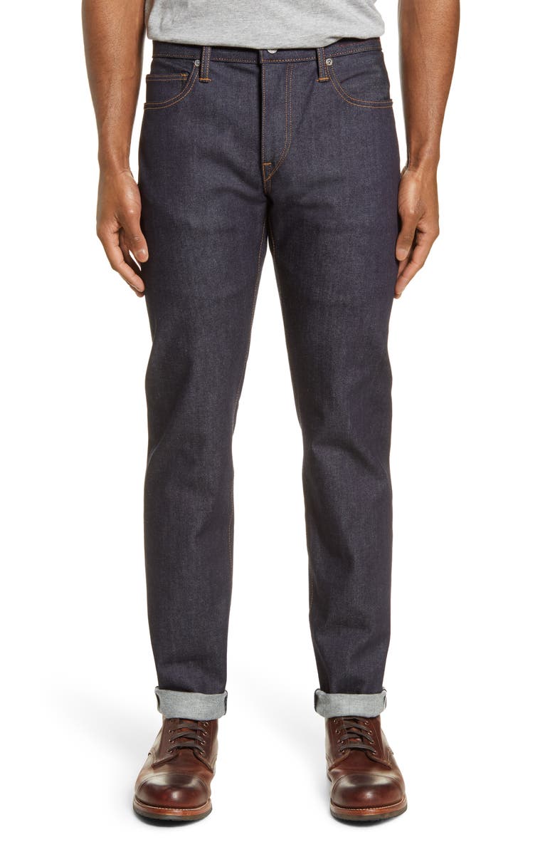 HIROSHI KATO The Pen Slim 10.5-Ounce Selvedge Jeans, Main, color, Indigo Raw