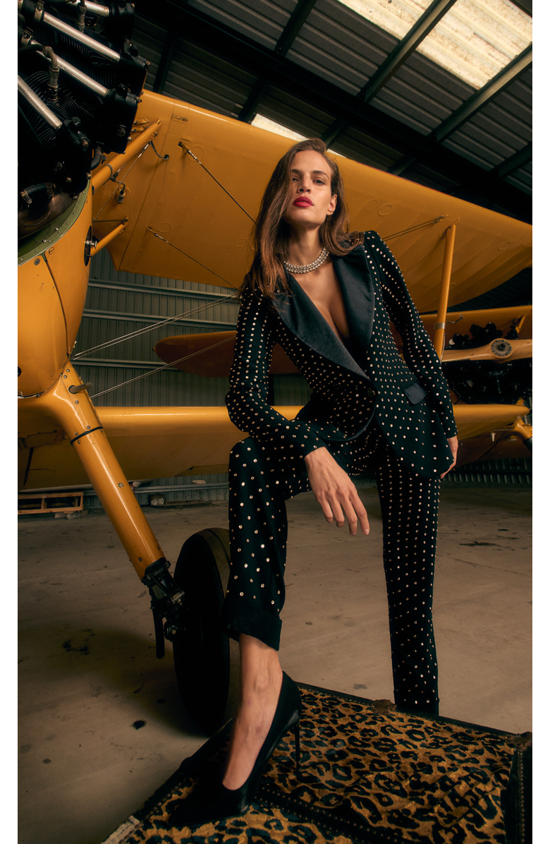 Temperley London Alexandrea Trousers, Alternate, color, Black