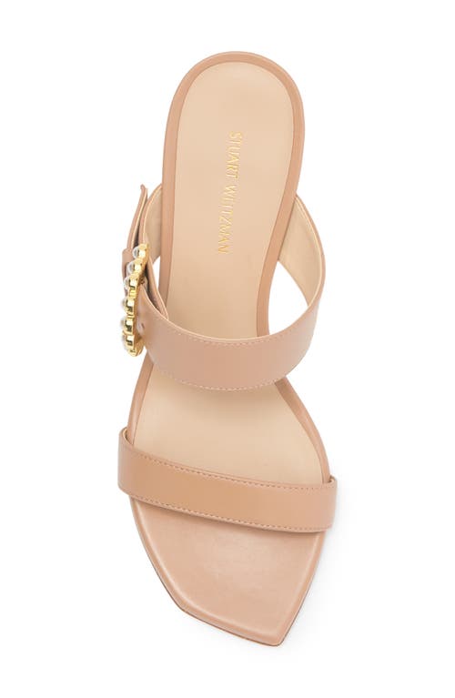 Stuart Weitzman Piper 75 Block Sandal In Sandalwood