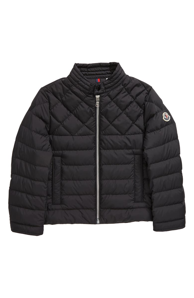 Moncler Kids' Clean the Quilted Down Biker Jacket, Main, color, 