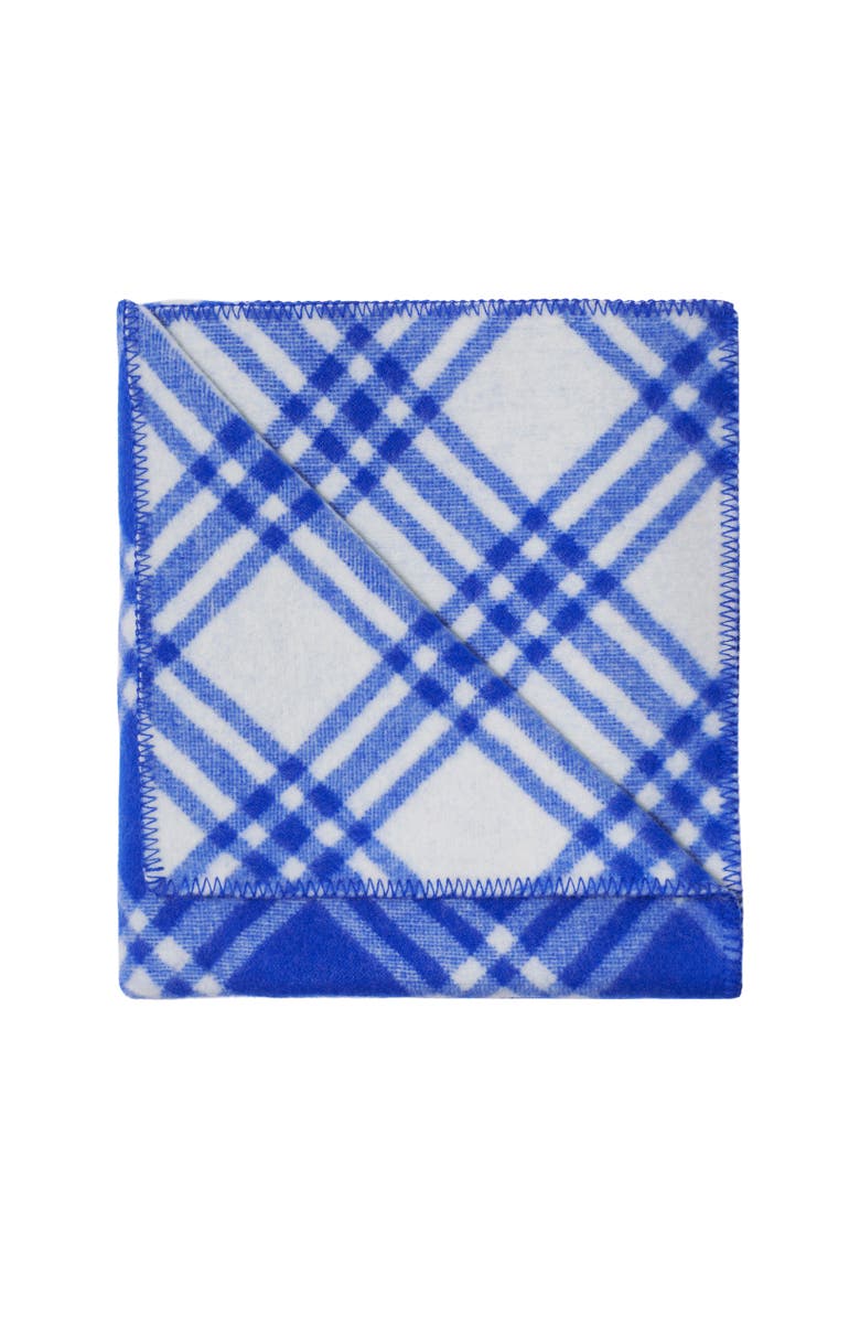 Burberry Check Wool Blanket, Alternate, color, Knight