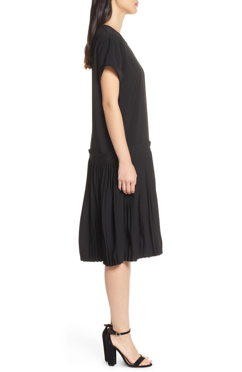 CAARA Crystal Pleated Drop Waist Shift Dress, Alternate, color,