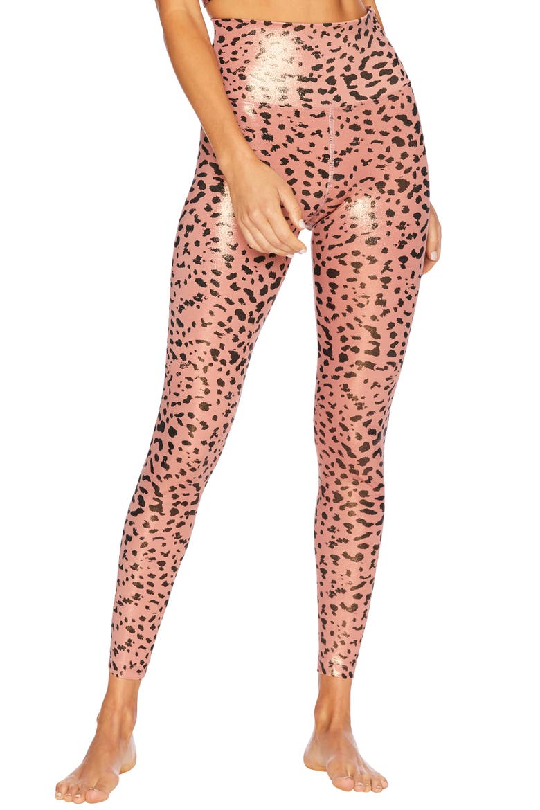 Piper High Waist Leggings, Main, color, OLD ROSE LEOPARD
