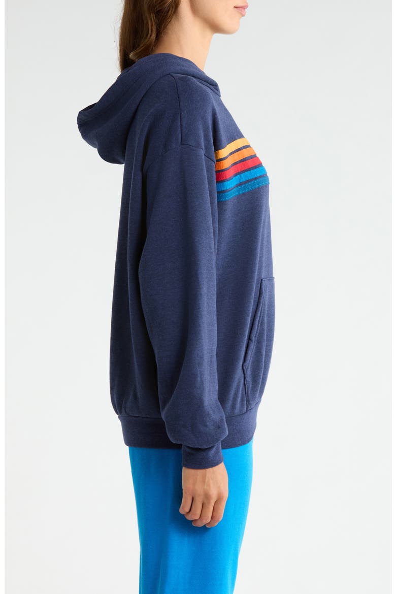 5 Stripe Hoodie, Alternate, color, NAVY