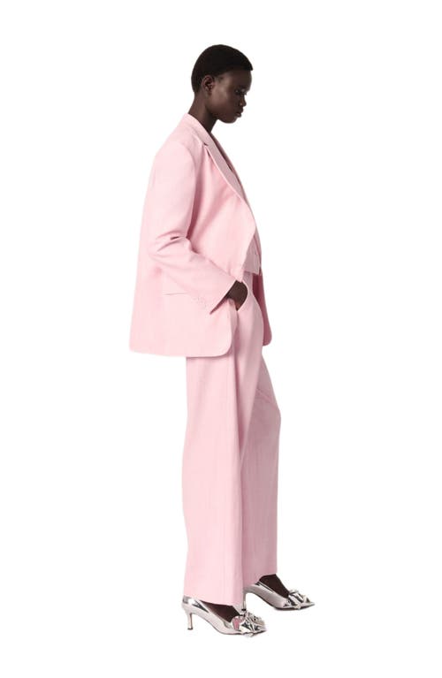 Maje Womens Roses Regular-fit Single-breasted Stretch-woven Blazer In Pink