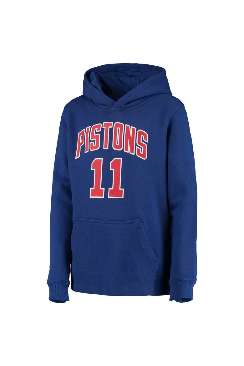 Youth Mitchell & Ness Isiah Thomas Blue Detroit Pistons Hardwood Classics Name & Number Pullover Hoodie, Alternate, color, BLUE