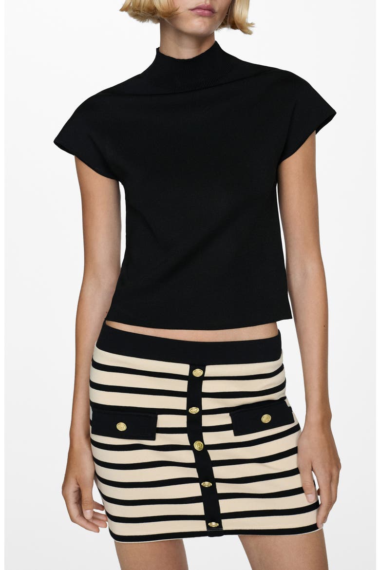 Knit Miniskirt, Alternate, color, ECRU