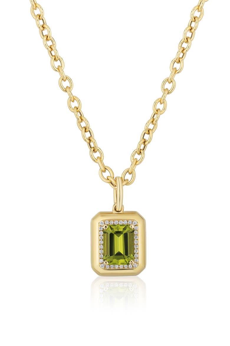 Emerald Cut Pendant Necklace, Main, color, BRIGHT GREEN