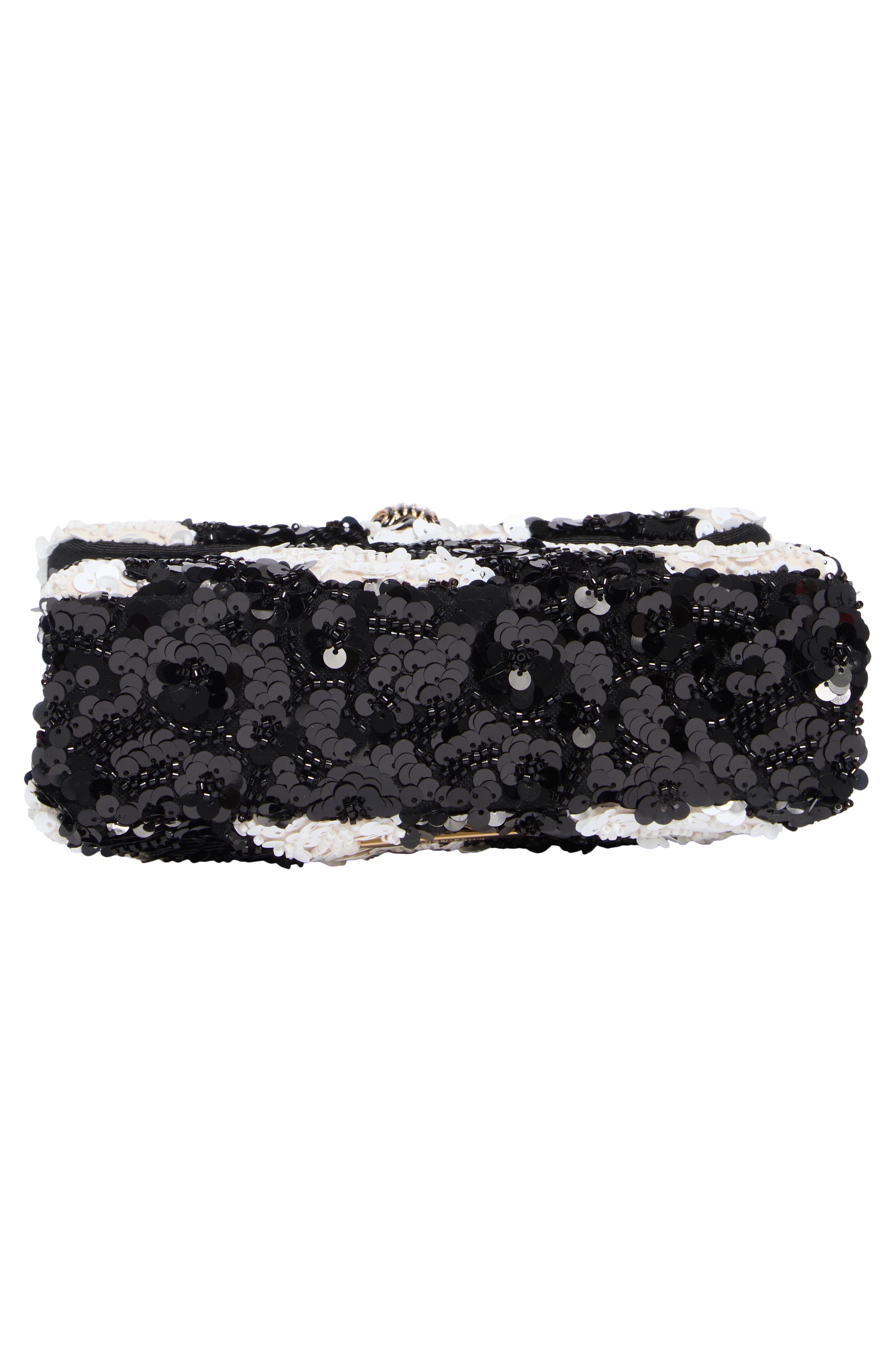 Kurt Geiger London Medium Kensington Sequin Convertible Shoulder Bag, Alternate, color, Black/ White