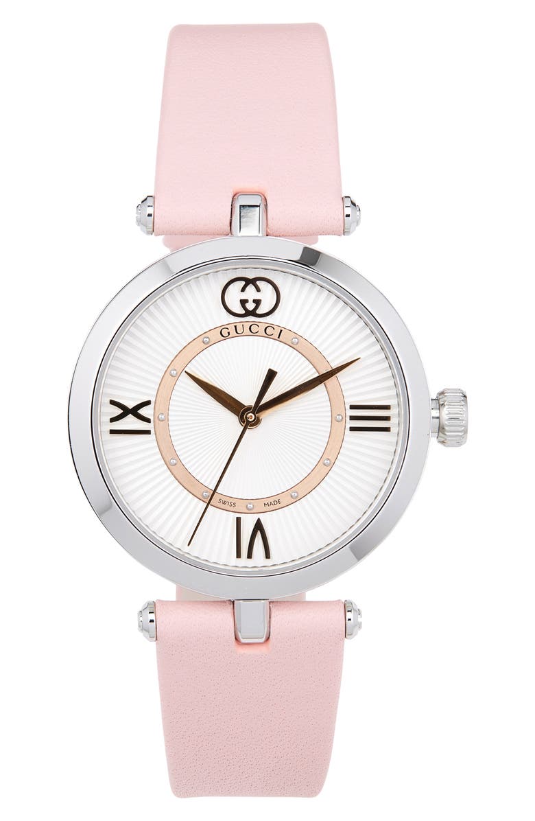 Gucci Model 2000 Leather Strap Watch, 30.5mm, Main, color, 