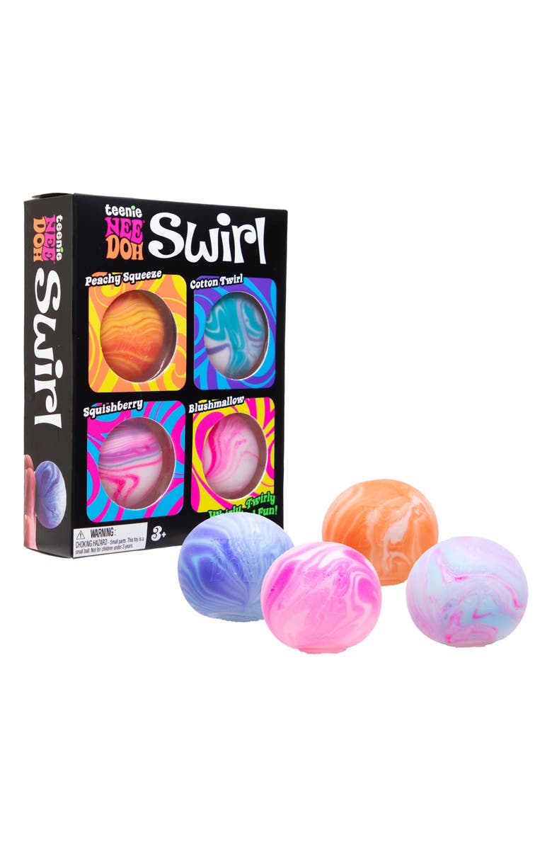 Schylling Teenie Swirl NeeDoh 4-Pack Squishy Fidget Toys, Main, color, Assorted