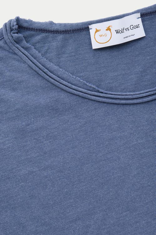 Wolf Vs. Goat (wvg) Light Weight Short Sleeve Roll Neck T-shirt In Blue