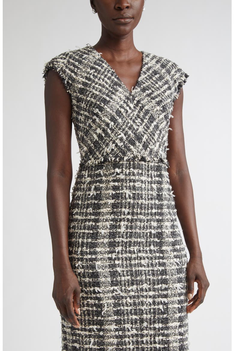 Eyelash Tweed Sheath Dress, Alternate, color, MEDIUM GREY MELANGE MULTI