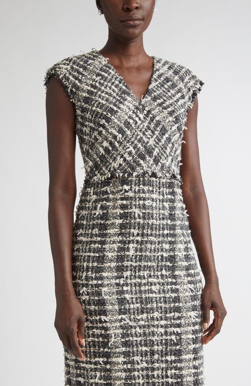 St John St. John Eyelash Tweed Sheath Dress In Black
